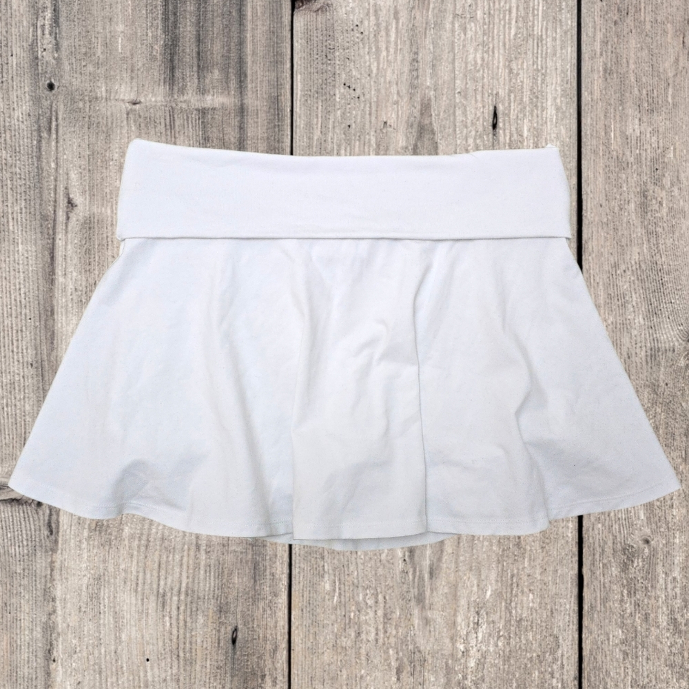 NWT Victoria's Secret PINK Large White Skort  Foldover Skirt Built-In Shorts L - Picture 9 of 9